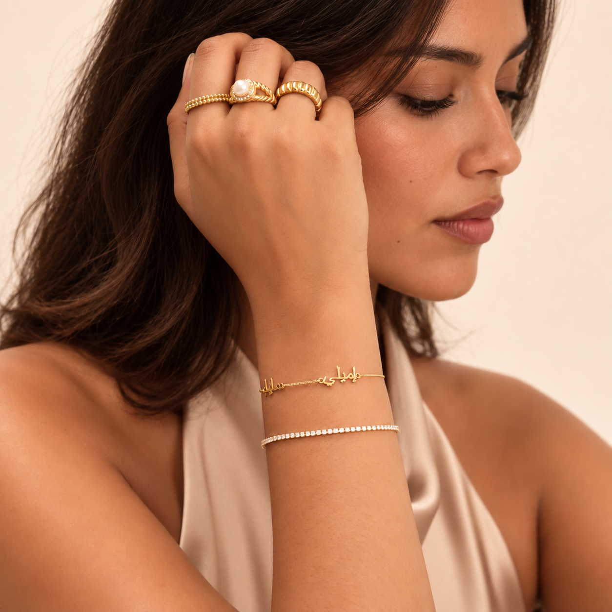 Bracelet Double Prénom Arabe Personnalisé